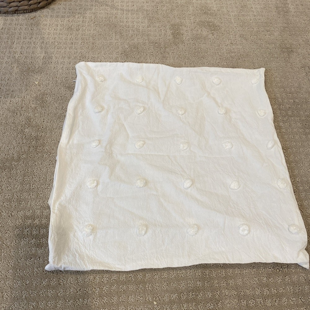 NWOT Pillowcase White Pom Pom Square