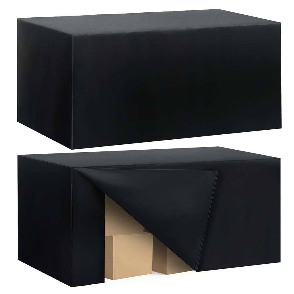 2 Pack Fitted Tablecloth 6FT Rectangular 72x30 Black Table Cover