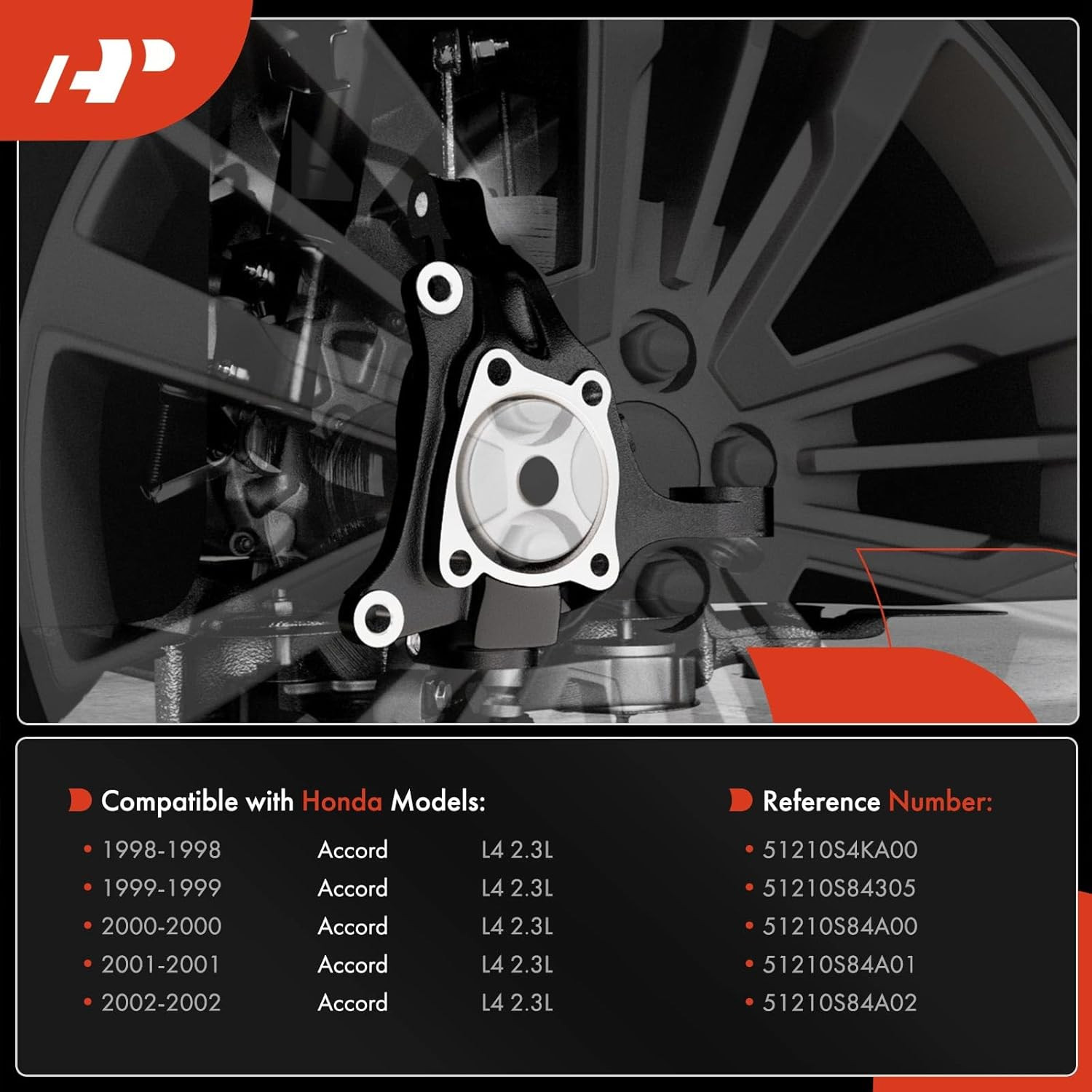 Front Suspension Steering Knuckle Compatible with Honda Accord 1998 1999 2000 20