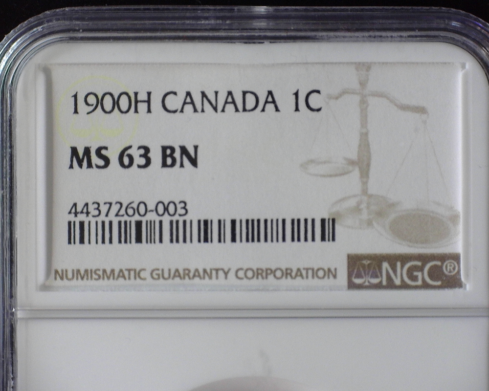 CANADA 1900H 1¢ NGC MS63 BN