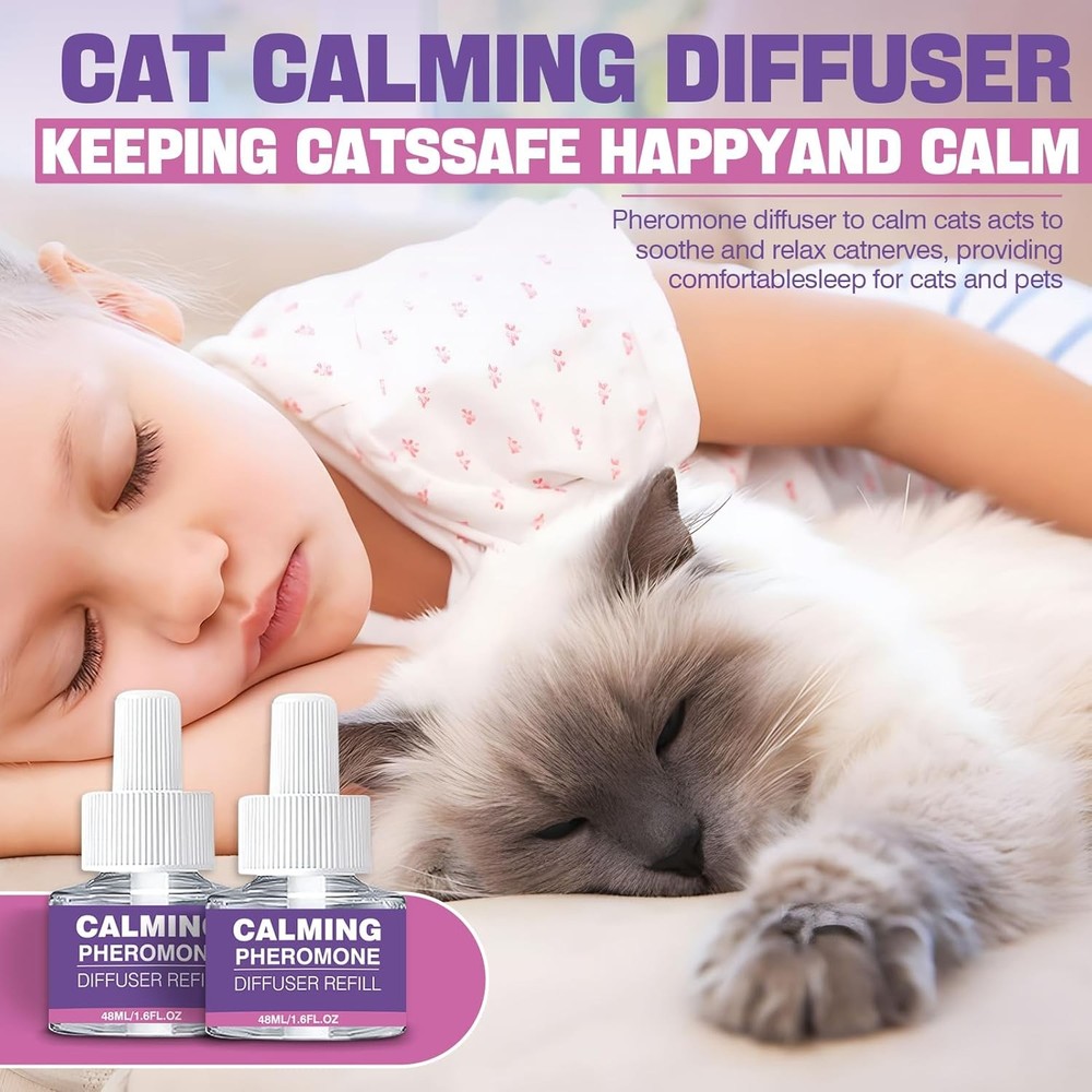 Cat Pheromones Calming Diffuser Refill 6 Pack Multicat 6 PACKs, Purple