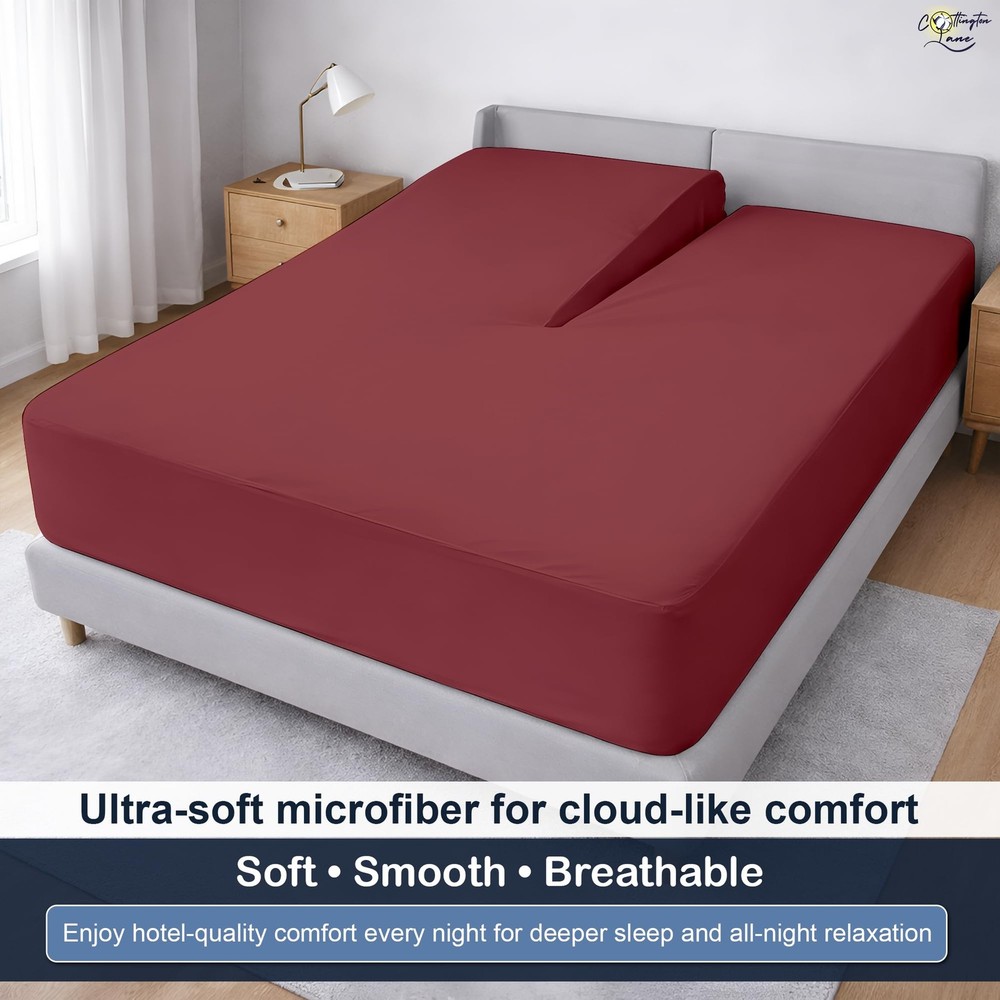 Split Head Flex King Fitted Sheet for Adjustable Beds, Premium Hotel Quality ...