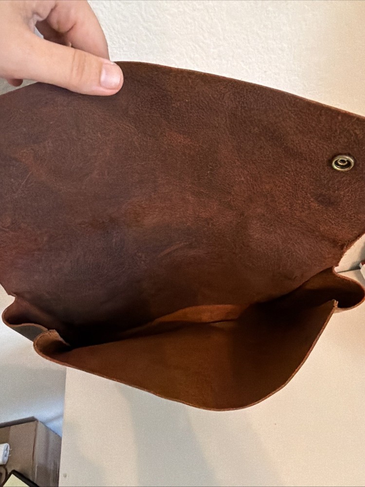 Vintage Leather Folder Document Holder/File Case/Document Portfolio, Office & Wo