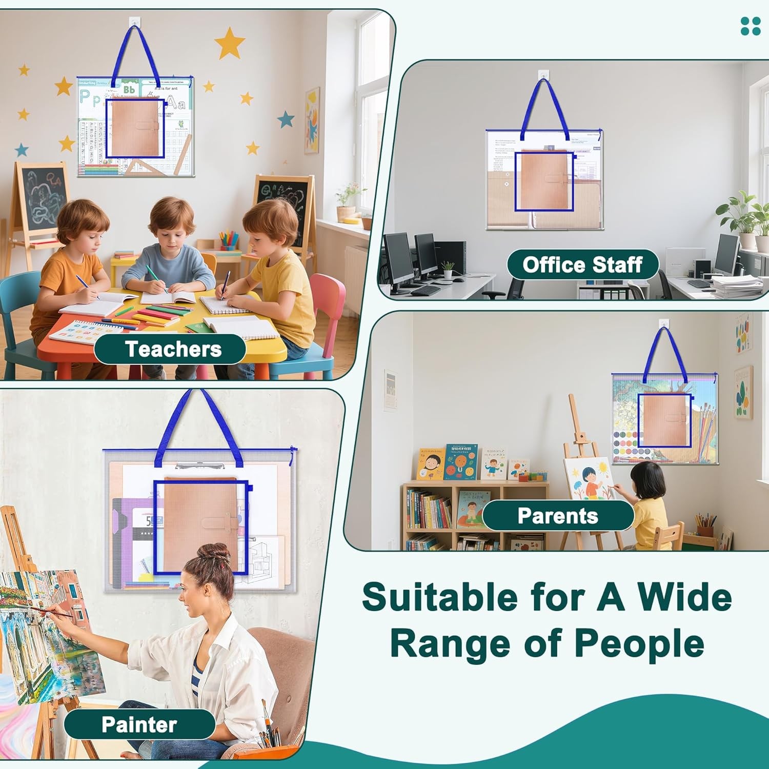 Large Poster Storage Bag, 25" x 19" Art Portfolio Bag with Pocket for Poster, Cu