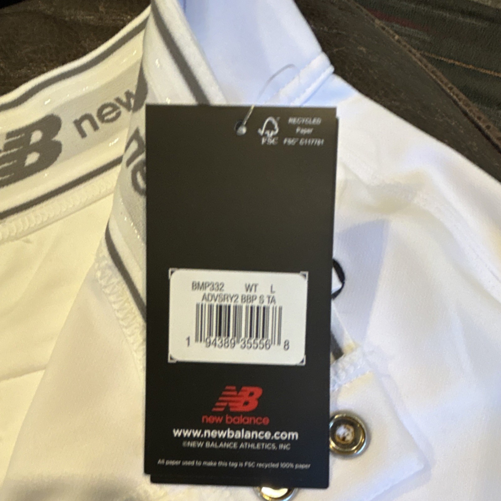 New Balance White Baseball Pants Size L BMP332