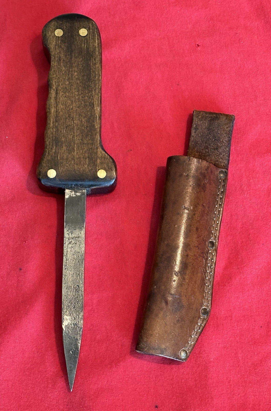 WW1 1914-1918 ENGLISH TRENCH SPIKE KNIFE - NEW WOOD GRIP