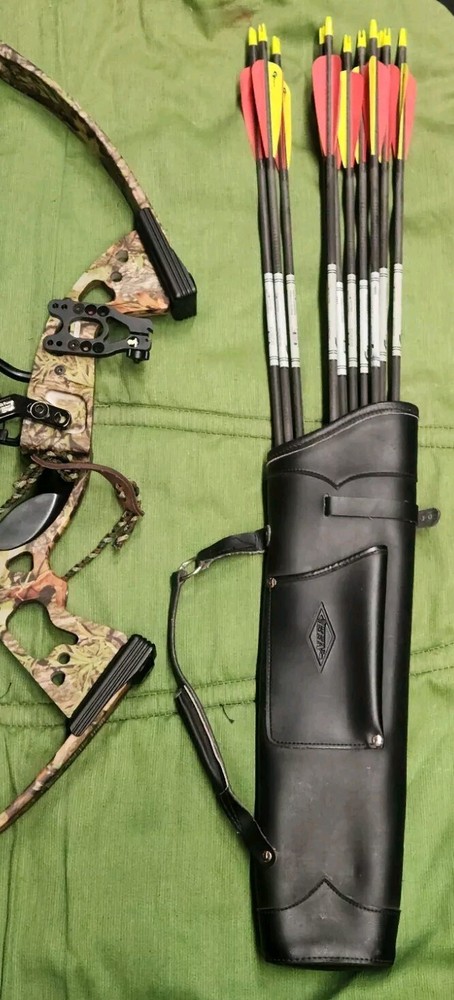 PSE Triton Bow, Complete Setup, EUC, 29" Draw, 70 Lbs Max, W/Arrows & Soft Case