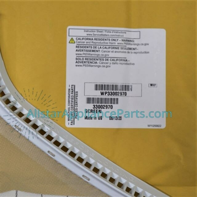 Whirlpool Dryer Lint Filter WP33002970
