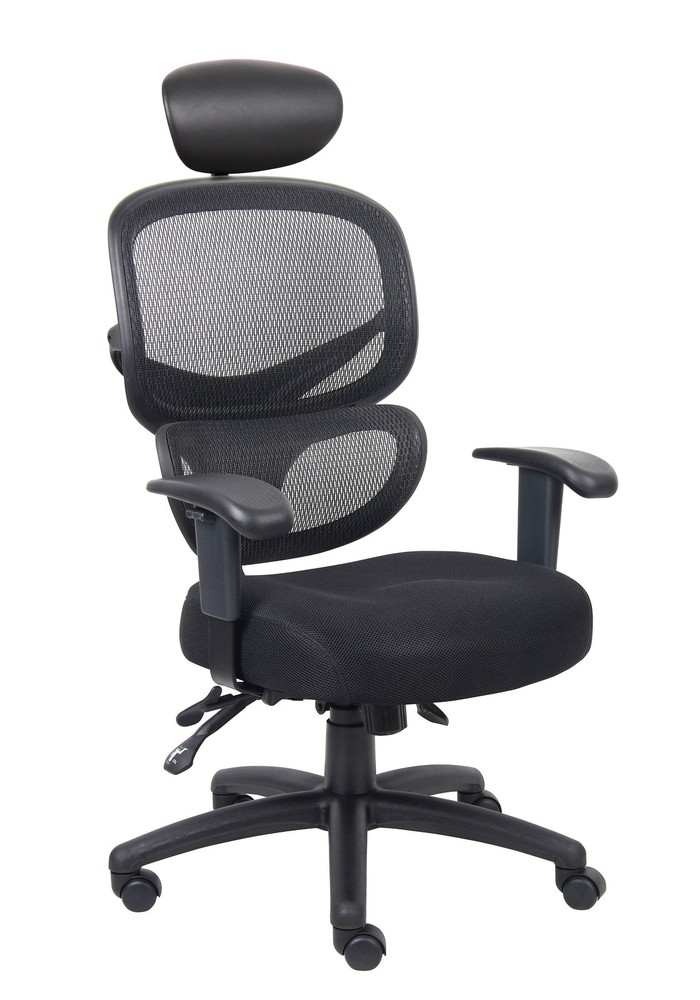 Boss Multi-Function Mesh Task Chair w/Headrest MODEL # B6338-HR