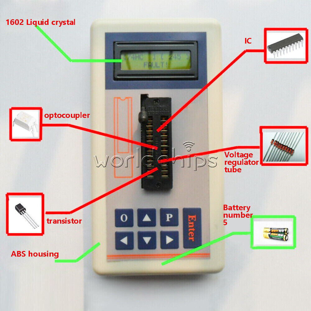 Integrated Circuit IC Chip Tester Optocoupler Auto-identify Transistor Tester