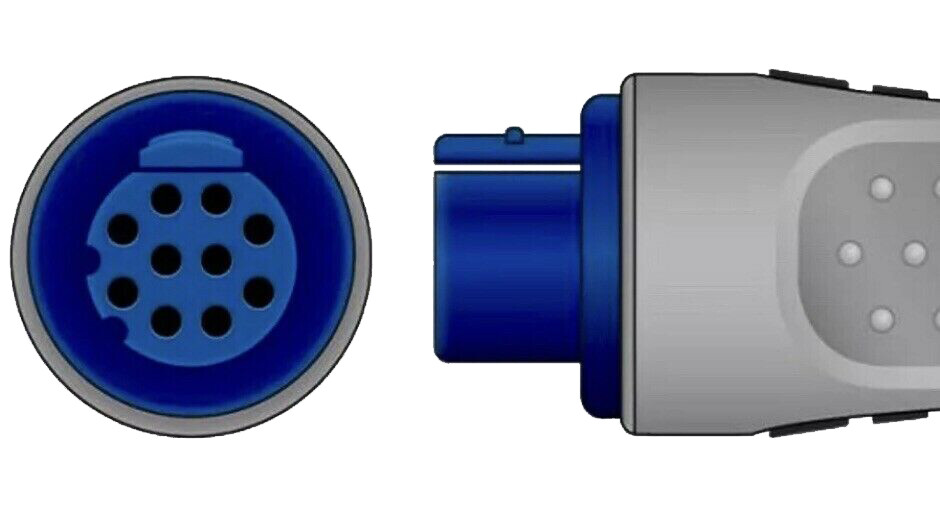 Datex Ohmeda ECG Cable S5, Cardiocap 10 Pin 3 Leads Grabber Same Day Shipping