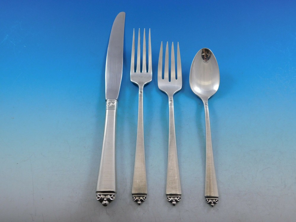 Satin Beauty By Oneida Sterling Silver Regular Size Place Setting(s) 4pc