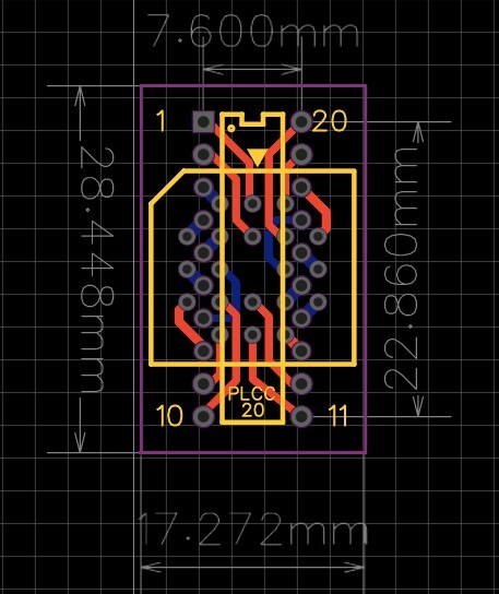 Plcc20 to dip20 programmer adapter ic socket converter module Lead Free!