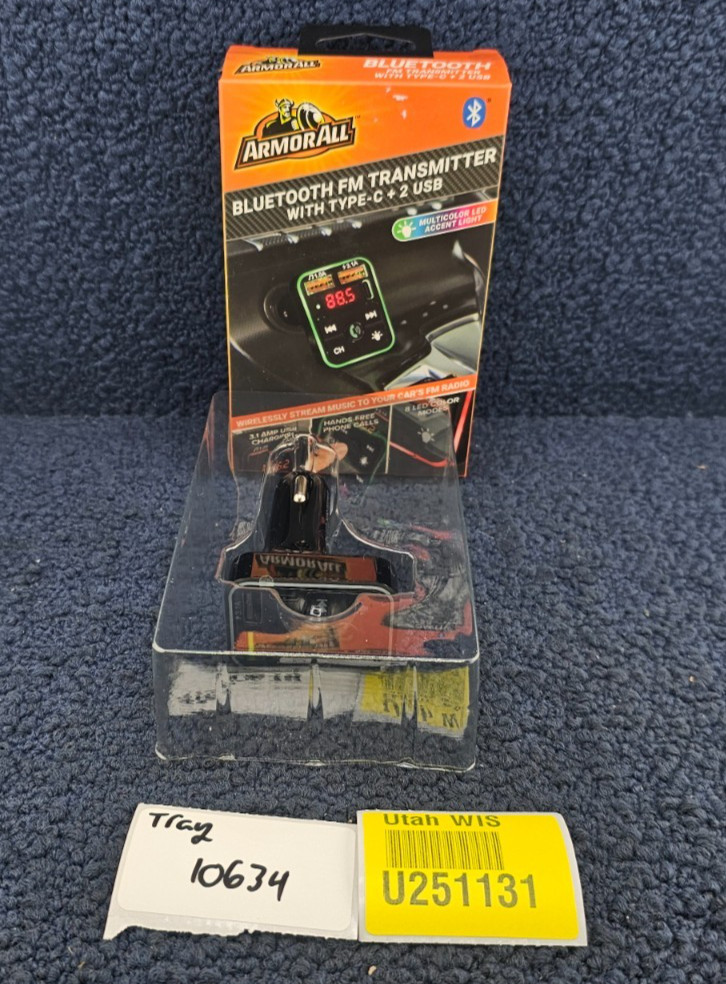 ArmorAll AHF9-1013-BLK Bluetooth FM Transmitter With Type-C + 2 USB