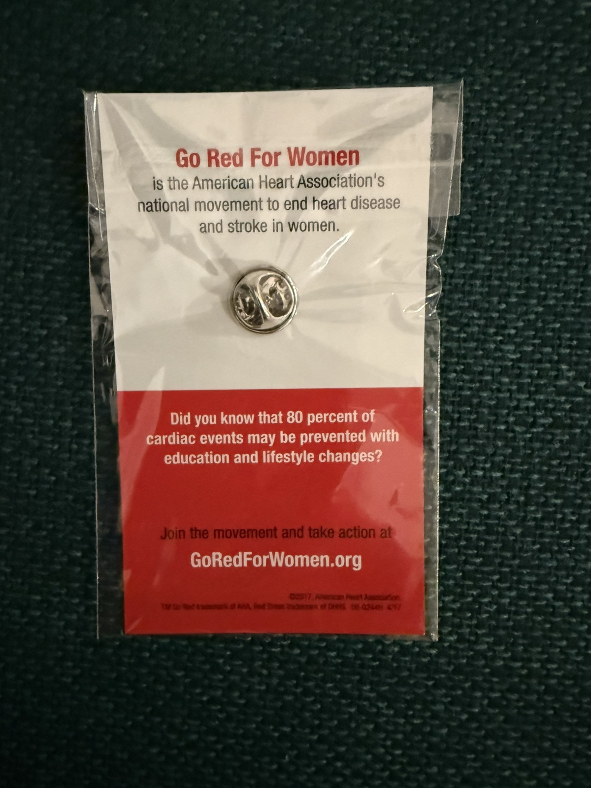 American Heart Association Go Red For Women Dress Pin New
