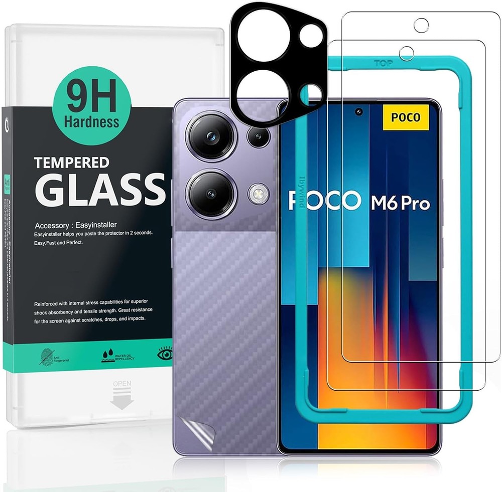 Screen Protector For Xiaomi Poco M6 Pro, 9H Hardn Tempered