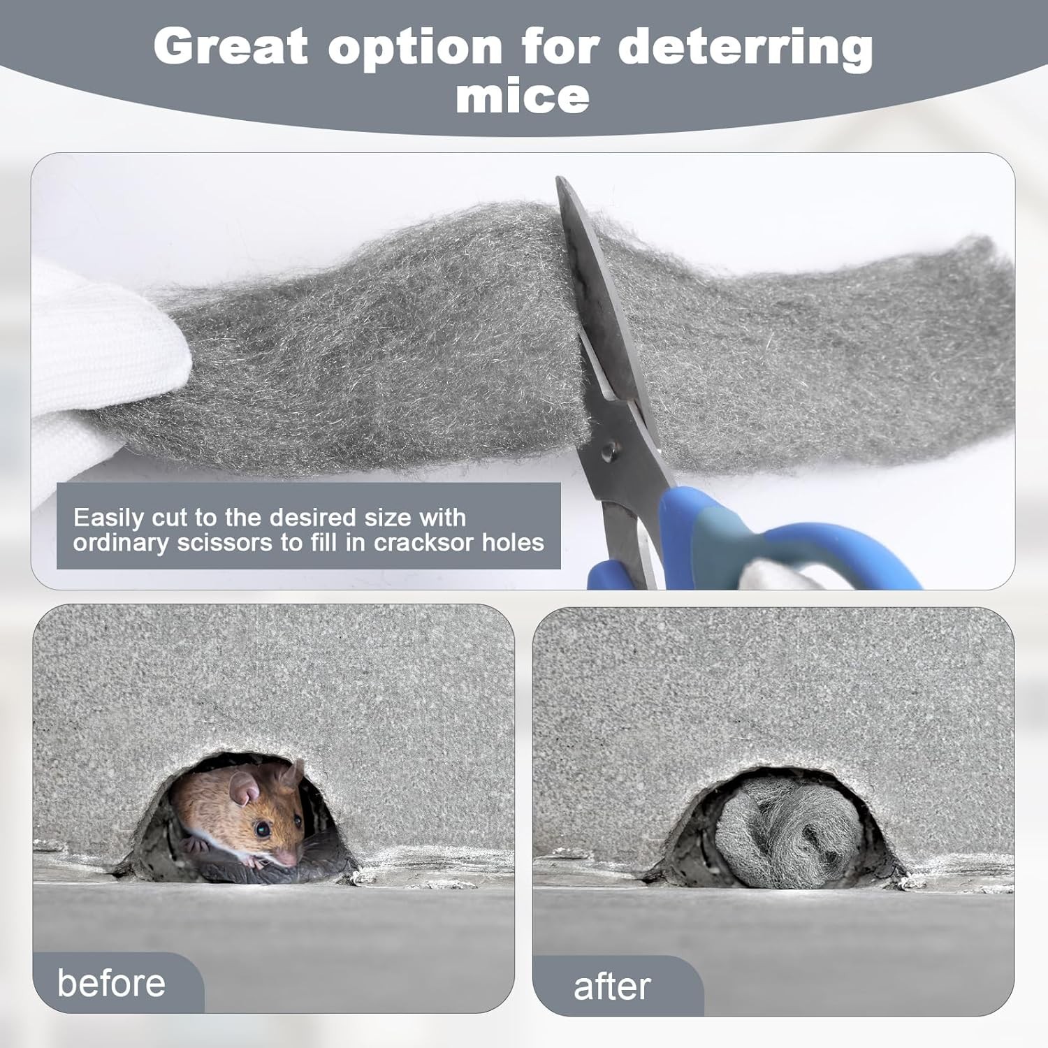 40Ft Stainless Steel Wool Reel Fill Fabric Roll Gap Blocker Coarse Wire For Barn