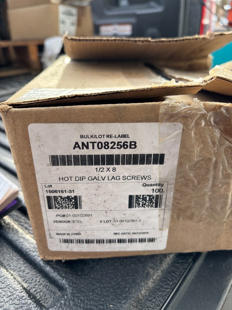 1/2 x 8" lag screws galvanized hex head  (25)