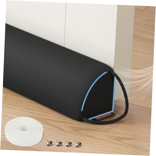 Door Draft Stopper 30 Inches, Weighted Triangular 30 inches triangle-black