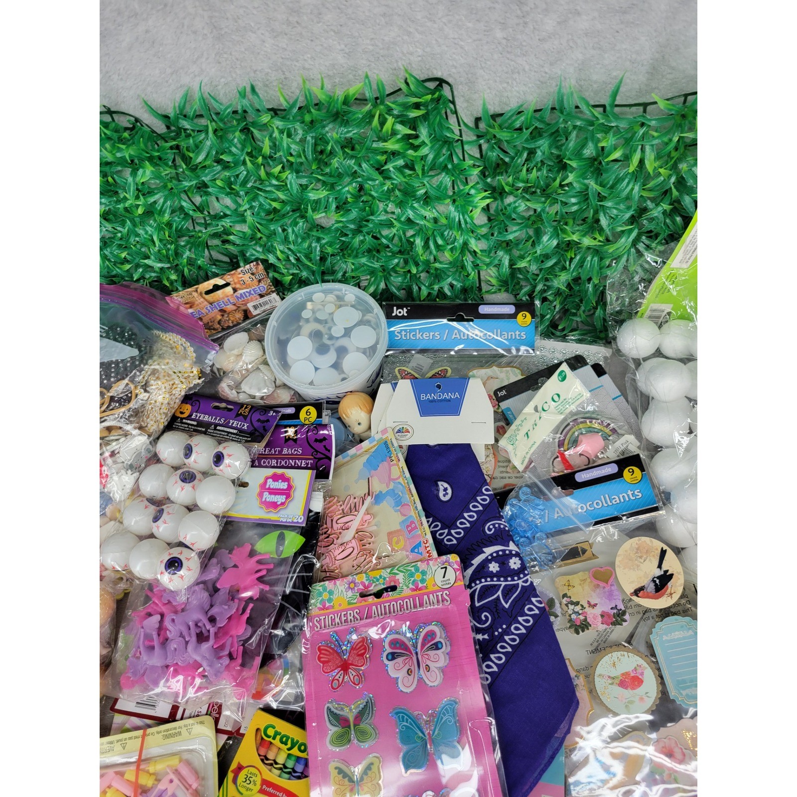 10lbs Craft Supply Bundle Mixed Lot Embellishments Stickers Fabric Tape Beads