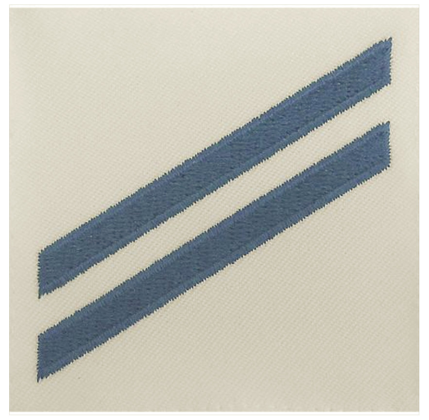 Vanguard NAVY E2 RATING BADGE: CONSTRUCTION APPRENTICE BLUE CHEVRONS WHITE CNT