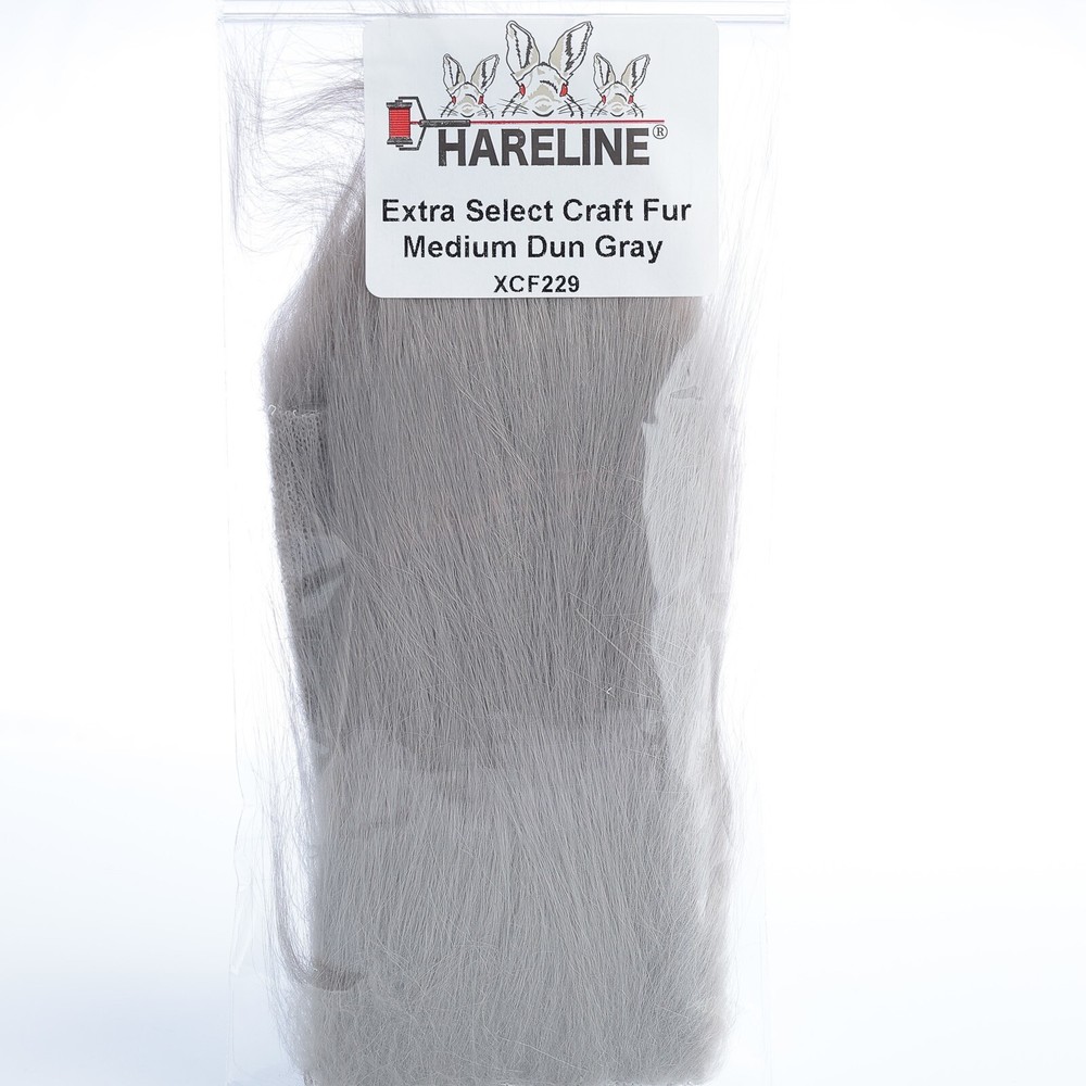 Hareline Extra Select Craft Fur - Medium Dun Gray