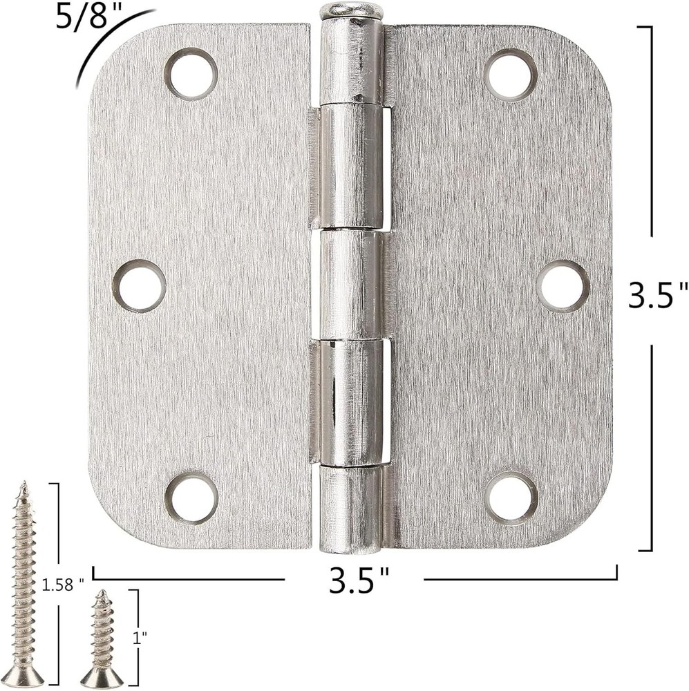 Silver Brushed Nickel Interior Hinges 3.5 Inch 30 Pack