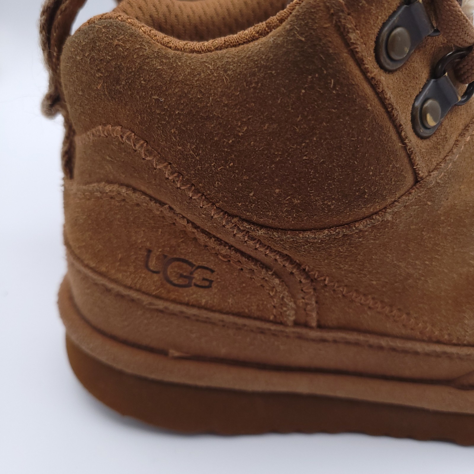 UGG Australia Highland Hi Heritage Boots Boys Size 2 Chestnut Brown Leather