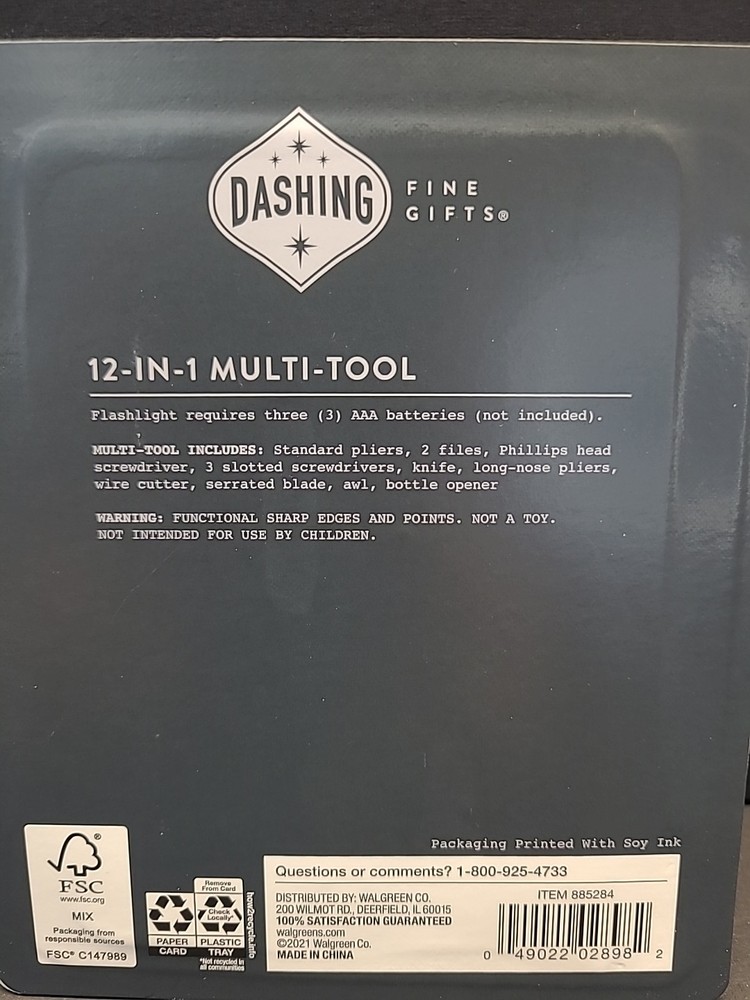 12 - IN - 1 Multi Tool And Red Flashlight Set