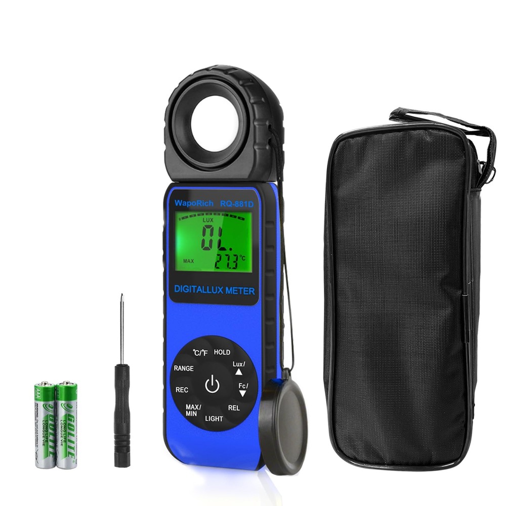 RQ881D Digital Light Meter Illuminance Tester Rotatable Sensor 1400000 Lux