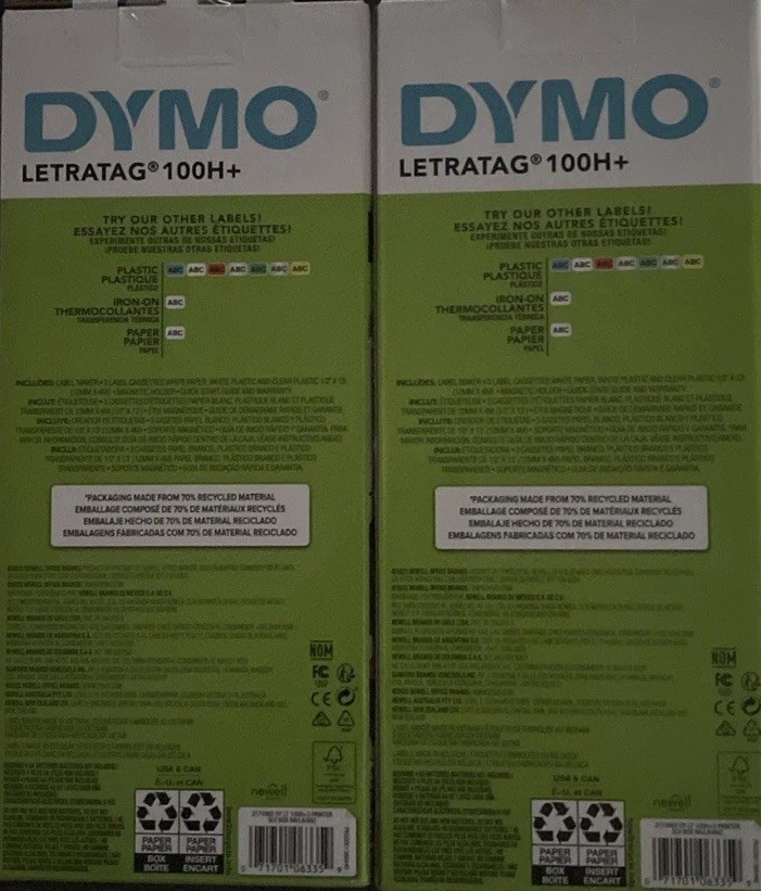 DYMO Portable Printer Handheld Label Maker Black Silver Letratag 100H+ SingleNew