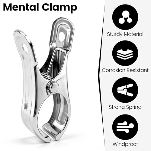 Garden Clips, Stainless Steel Greenhouse Clamps Clips for Netting, Heavy Duty