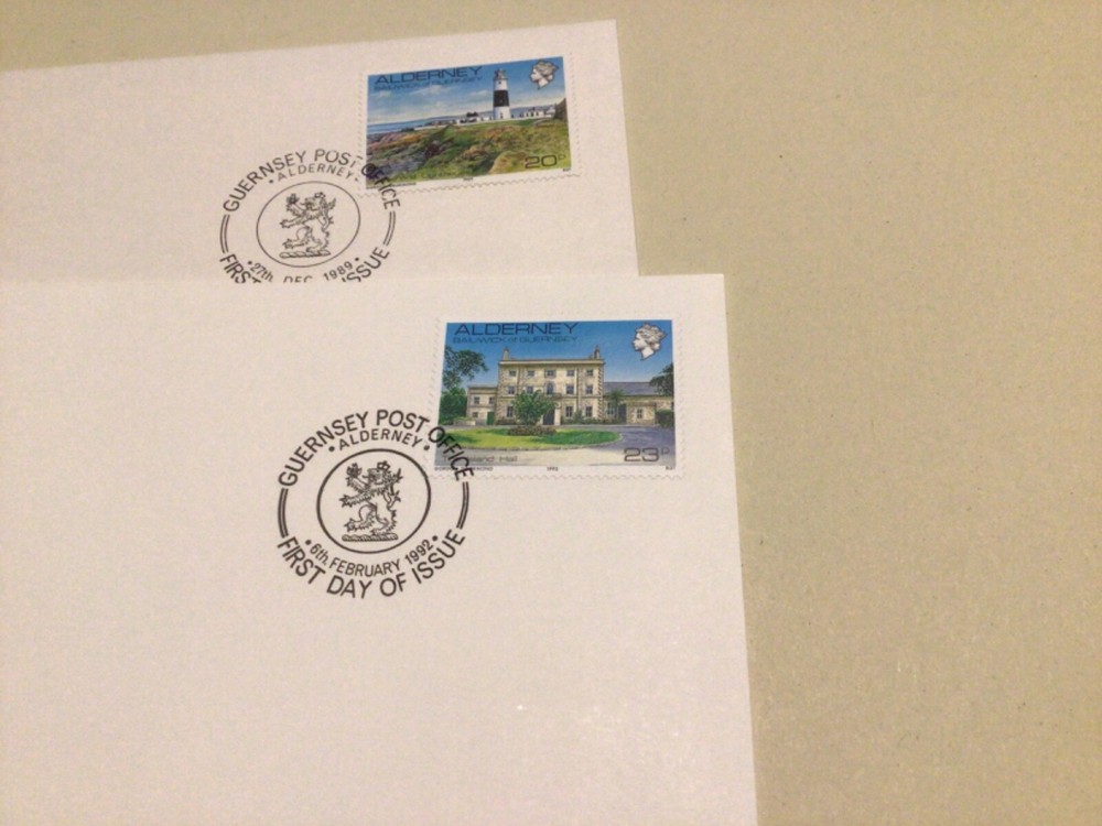 Alderney Additional definitives covers 2 items A9406