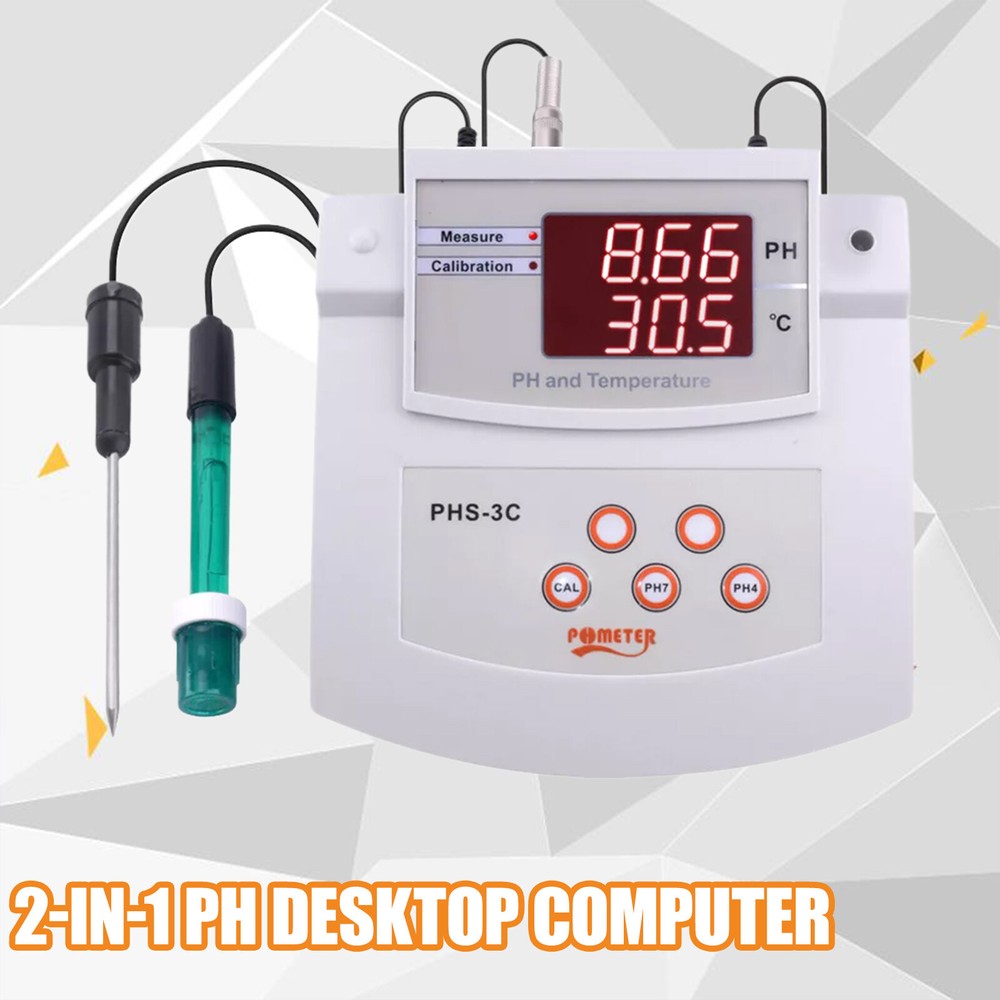 PHS-3C 2 In 1 PH Desktop New Automatic Calibration Acidity Meter PH/Temp Tester