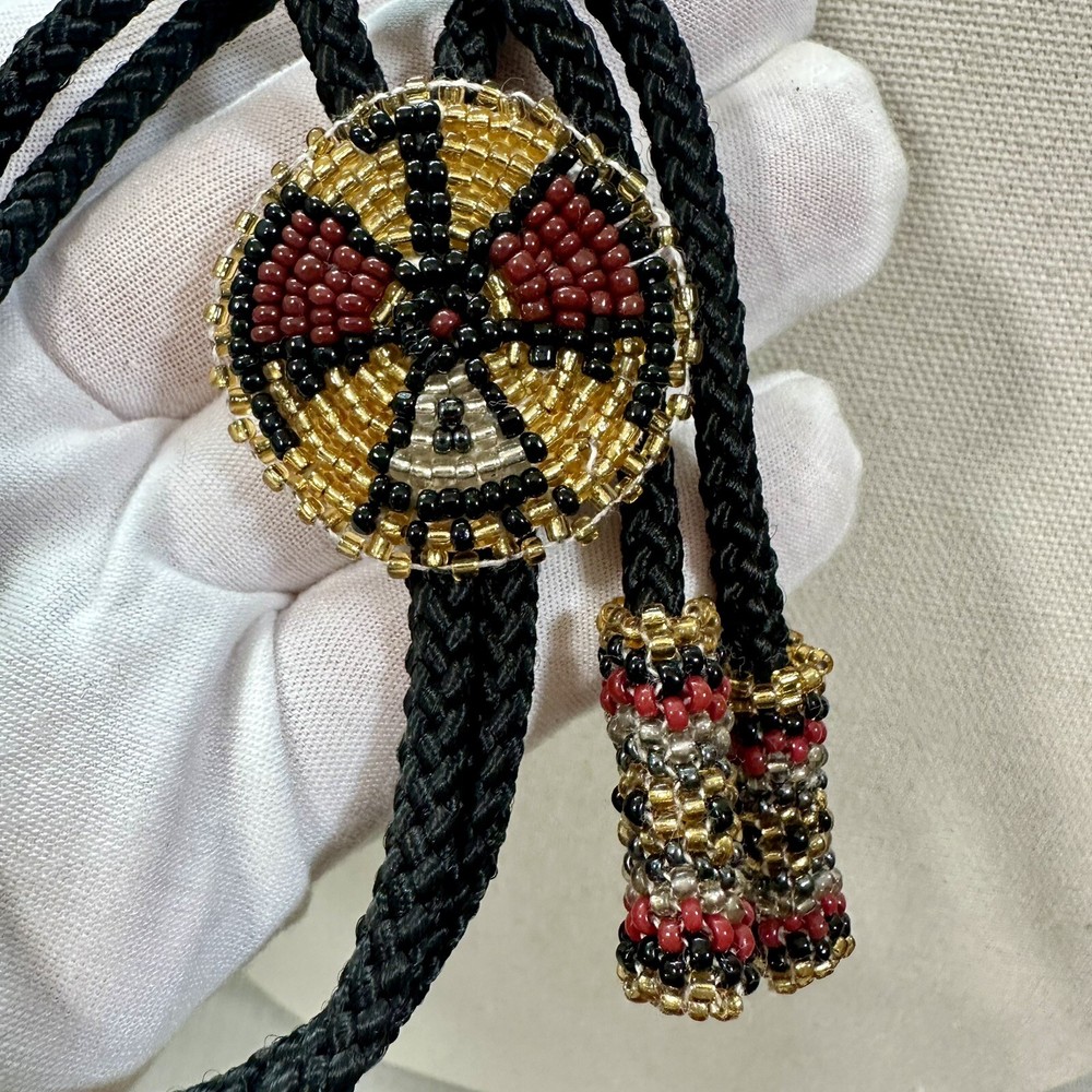 Western Tribal Seed Bead  Thunderbird Bolo Tie