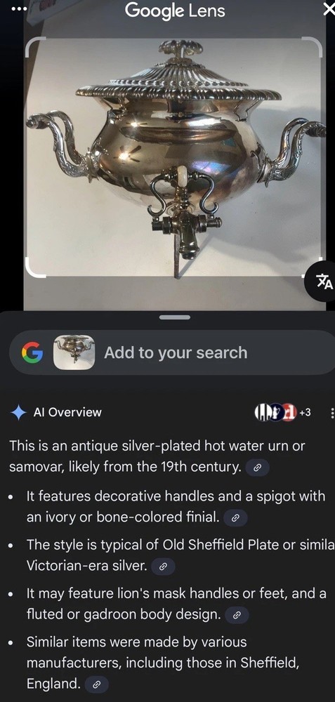 Antique 19th Century Regency Samovar, Old Sheffield Plate Tea Urn -Missing base