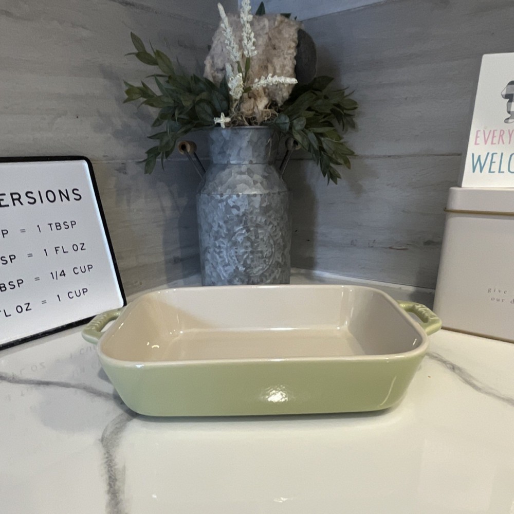 *NEW* StaubRectangle Baking Dish 7.5 x 6” in light green