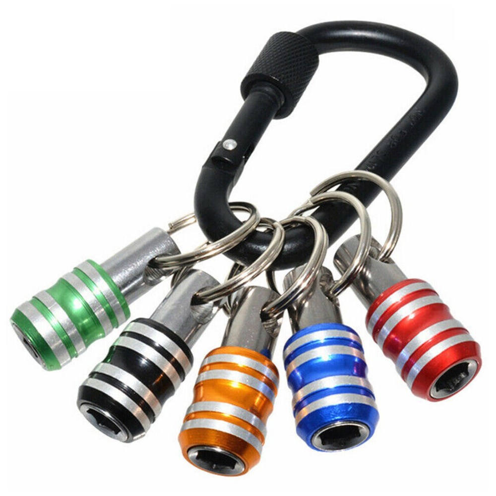 5 Pcs 1/4" Hex Shank Quick Release Key Chain Screwdriver Bit Holder Bits Set e