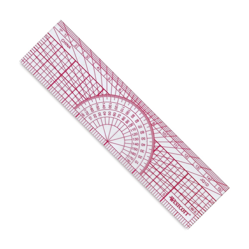 Transparent Protractor Ruler 6 Inch 15cm for School Office Drafting