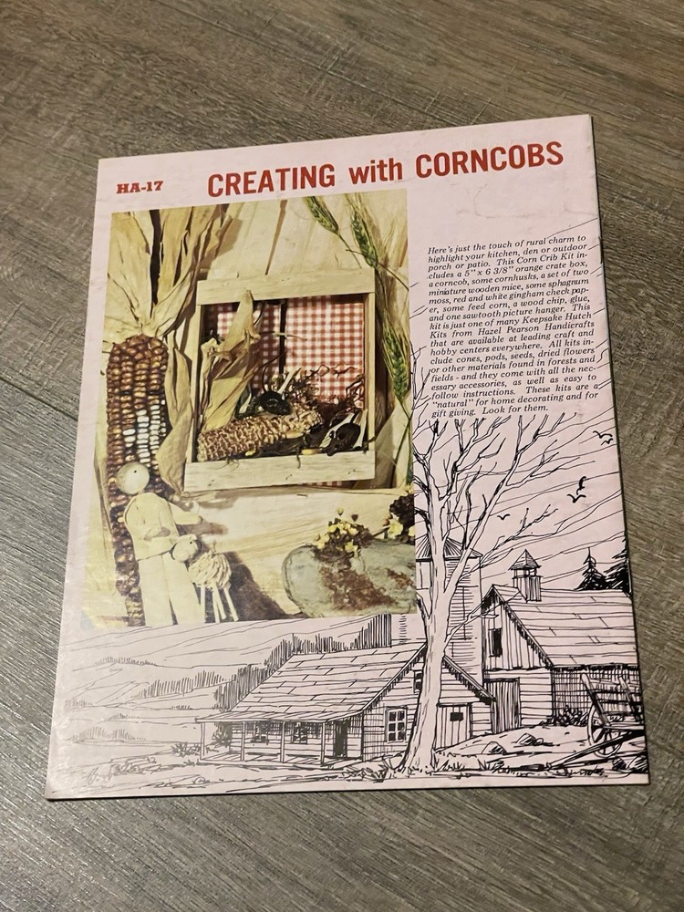 Creating With Corncobs Farm Toy Projects Instruction Pattern Design Booklet 1973