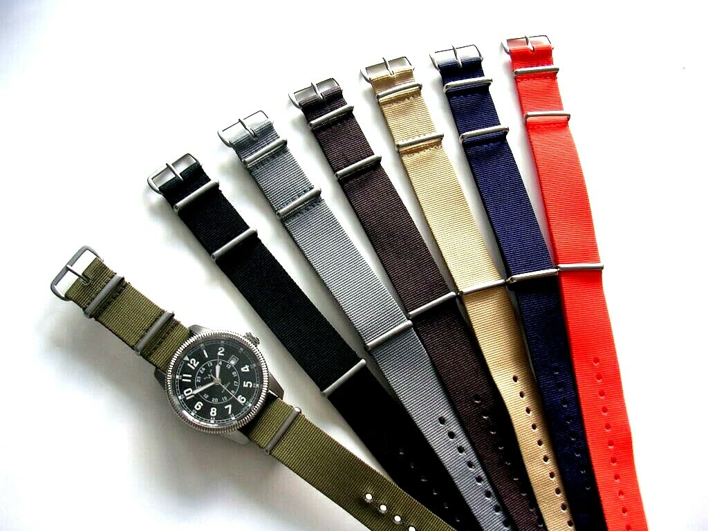NATO ® watch strap band G10 nylon Military Diver RAF stitched bonded IW SUISSE