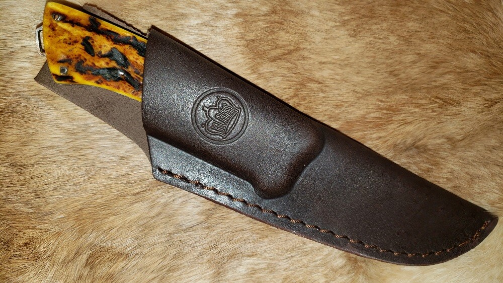 Klaas Bone Handle Custom Hunter - Fixed Blade Hunting Knife & Sheath