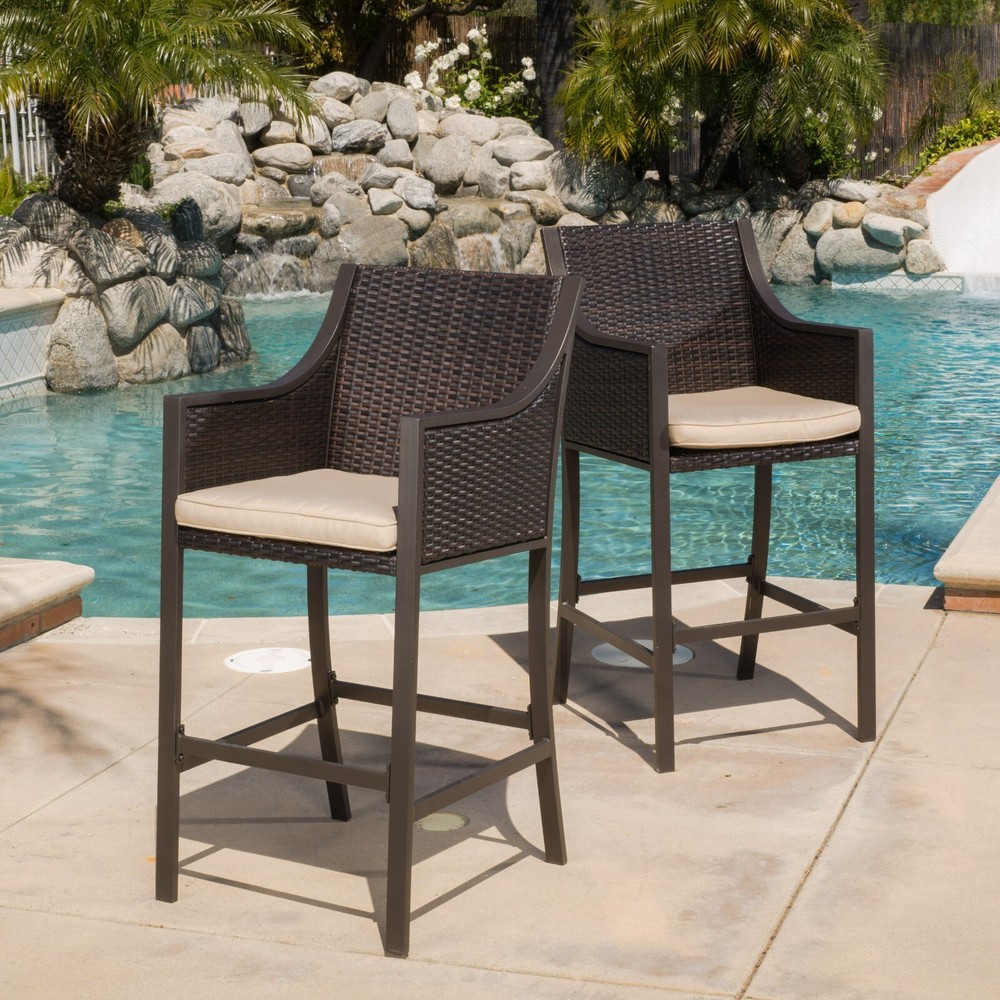 Rani Brown 30-Inch Barstool (Set of 2)