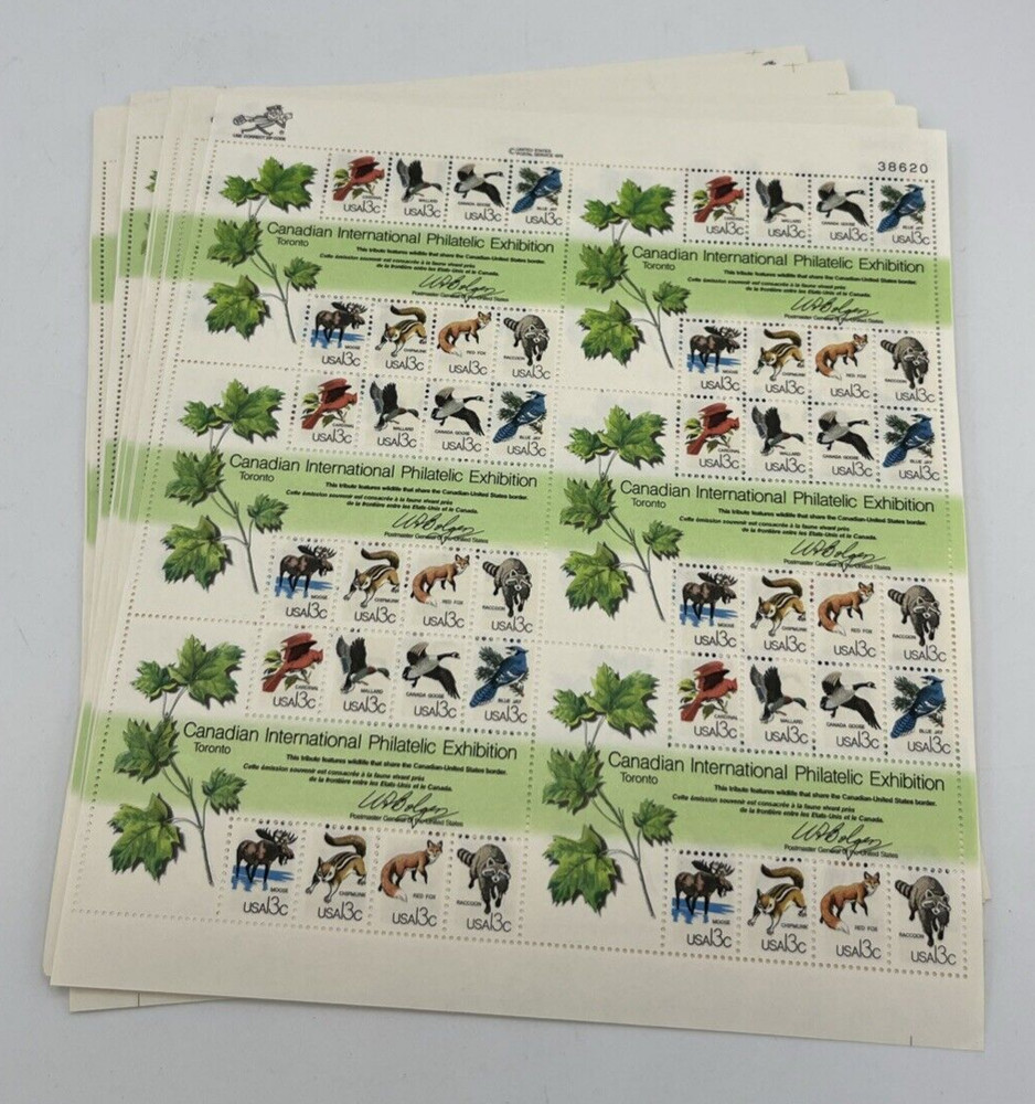 USPS Canadian International Philatelic Exhibition 13 Cent Stamps 25 Full Sheets