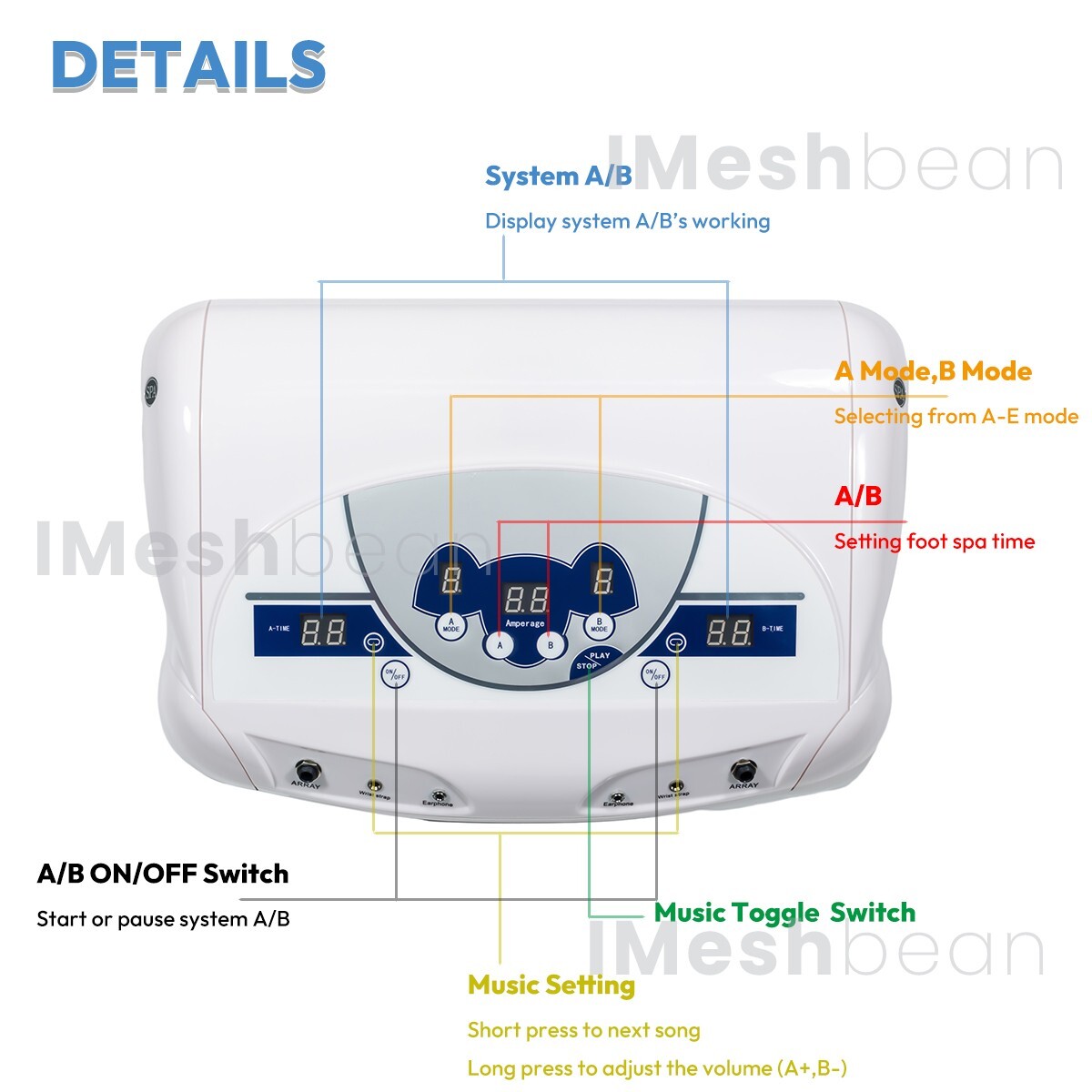 Detox Foot Bath Machine Dual Ionic Cell Relax Spa Massager LCD MP3 Music Player