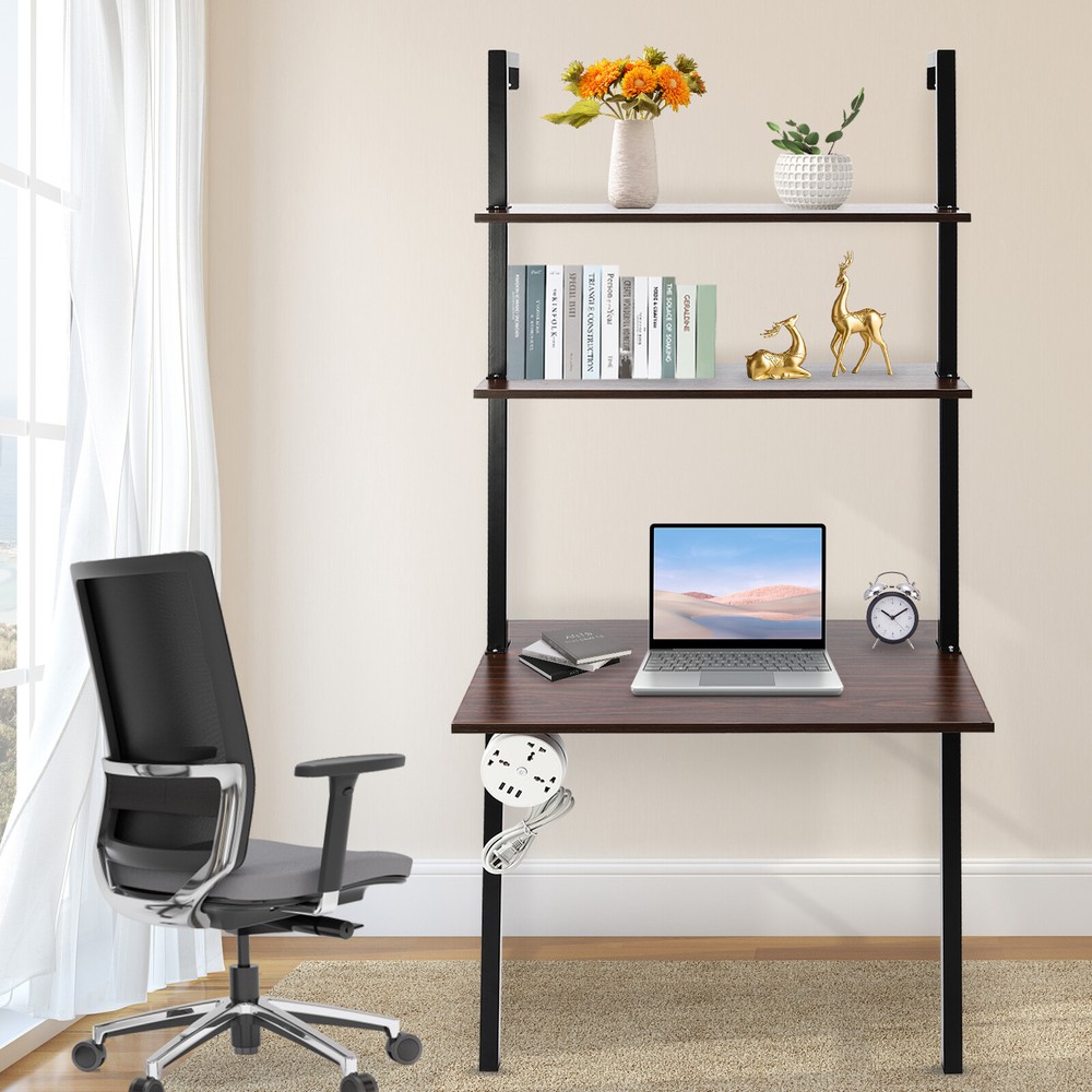 Wall Mounted Desk Wall Mount Computer Writing Table Wall Organizer Black/White