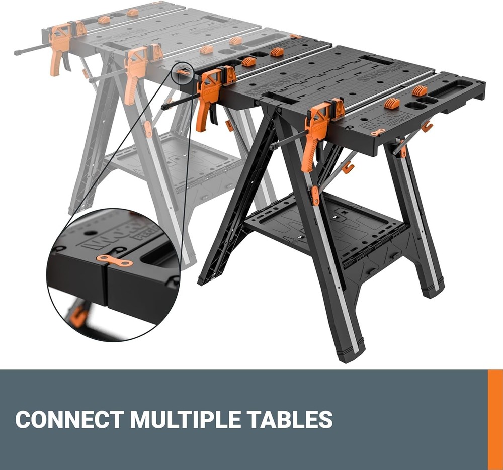 Pegasus 2-in-1 Folding Work Table & Sawhorse Easy Setup Portable Workbench 31" W