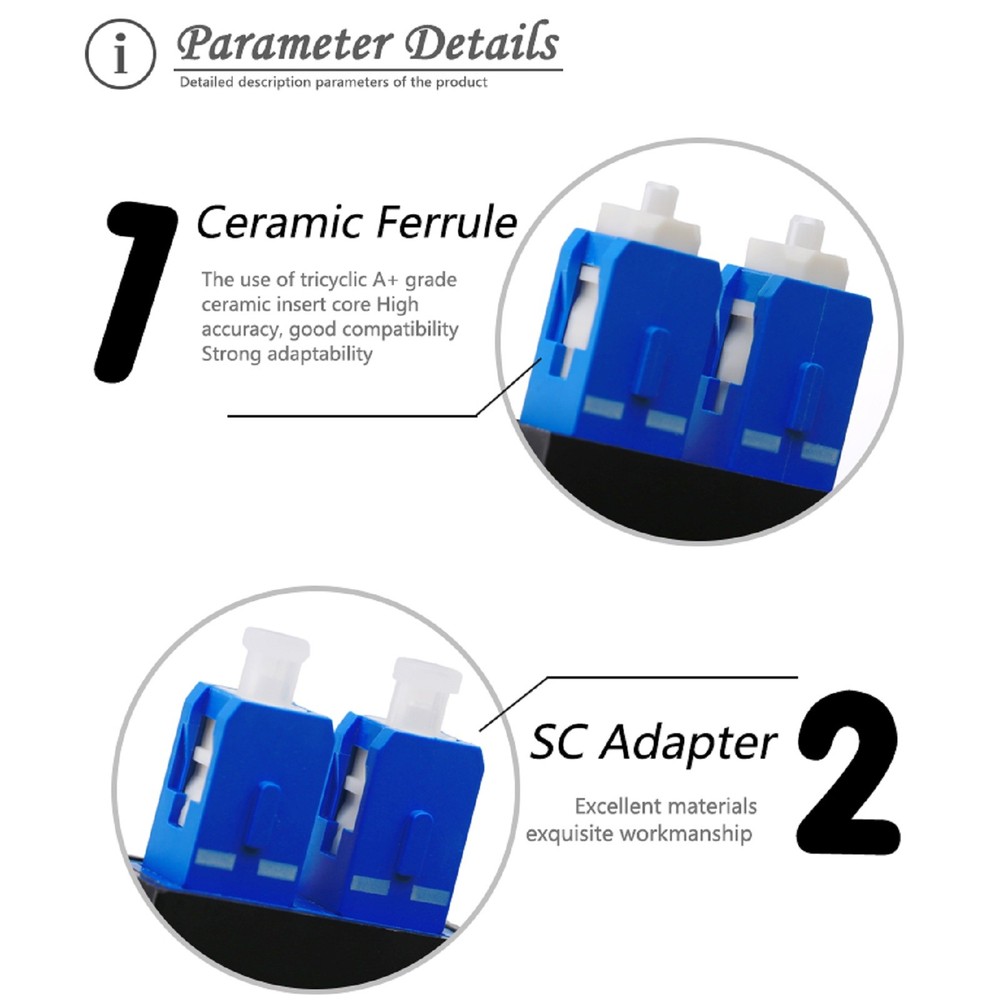Single Mode Double SC 9/125 SC/UPC Fiber Loopback Fiber Opitc Adapter Connector