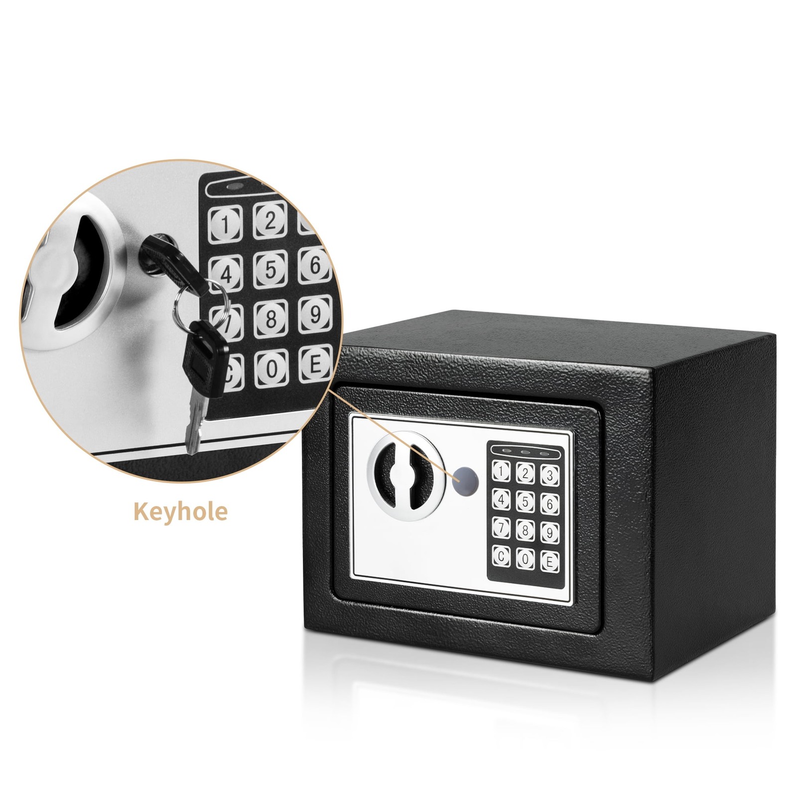 Steelite 0.25 Cu FT Electronic Digital Steel Safe Box with Fireproof Money Bag