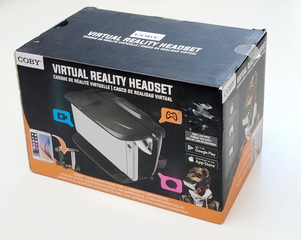 Coby VR Headset For Smartphone Compatible iPhone Android Phone Up To 6" in Black
